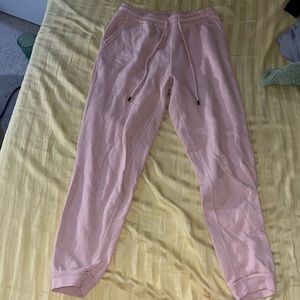 pink cuffed sweatpants, medium